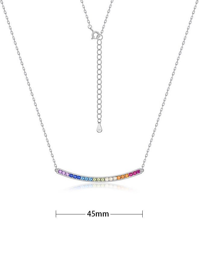 جيوان الجنيه الاسترليني الفضة قوس قزح قلادة متعددة الألوان - Image 4