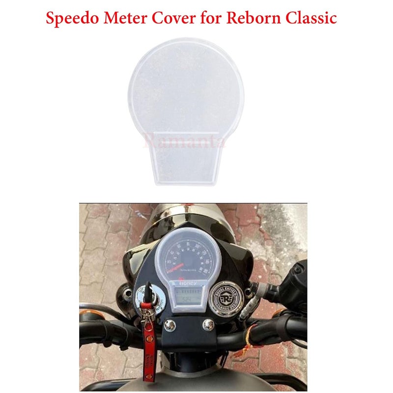 Ramanta Reborn Meter Cover | Plastic Monsoon Kit for Reborn Classic 350 Dashboard Screen Protector Speedometer Cover Compatible with for Reborn Classic 350 CC, BS-6 | Classic Reborn Meter Cover (1 PC) - Image 5