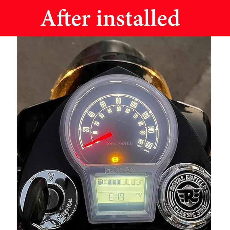 Ramanta Reborn Meter Cover | Plastic Monsoon Kit for Reborn Classic 350 Dashboard Screen Protector Speedometer Cover Compatible with for Reborn Classic 350 CC, BS-6 | Classic Reborn Meter Cover (1 PC) - Image 3