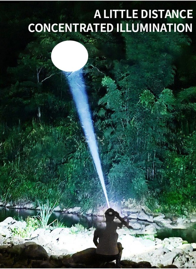 Zoom Strong Light LED Headlight with TYPE-C Charging 30W Bright Headlamp for Camping, Running, Hunting and Cycling, 90° Adjustable, Waterproof and Lightweight with 2 Batteries Included