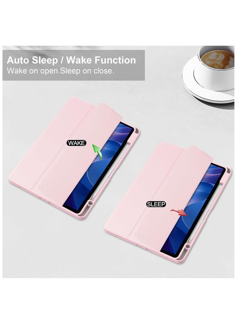 Translucent Tablet Case for Xiaomi Redmi Pad 2 11 inch Triple Fold Adjustable Folding Bracket Cover with Pen Slot and Auto Sleep/wake-up - view 2
