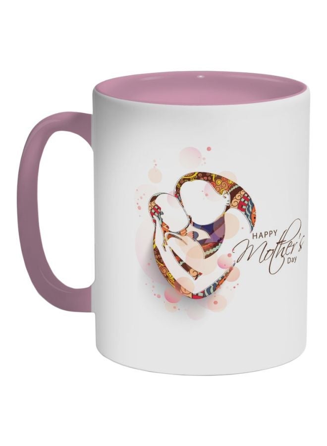 RYN Happy Mother's Day Printed Coffee Mug Pink/White/Brown 325ml