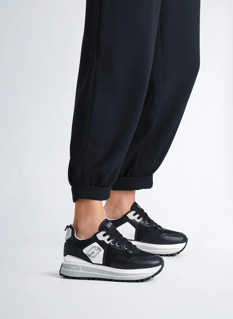 Liu Jo Leather and mesh platform sneakers