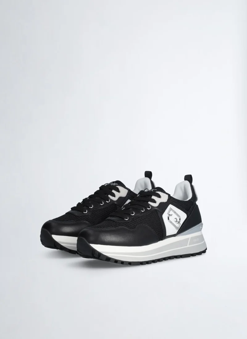 Liu Jo Leather and mesh platform sneakers