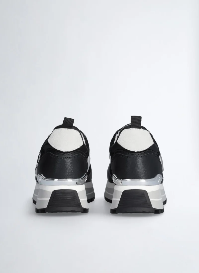 Liu Jo Leather and mesh platform sneakers