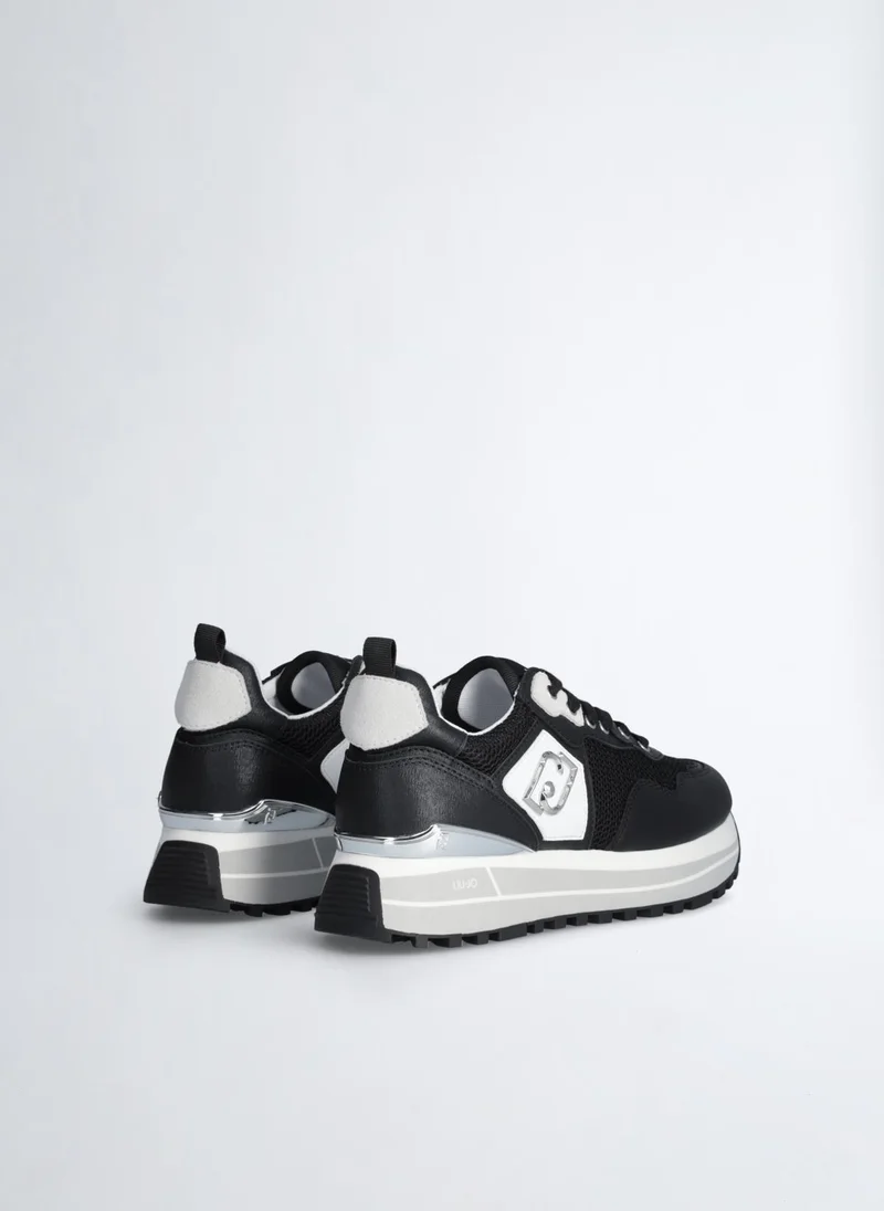 Liu Jo Leather and mesh platform sneakers