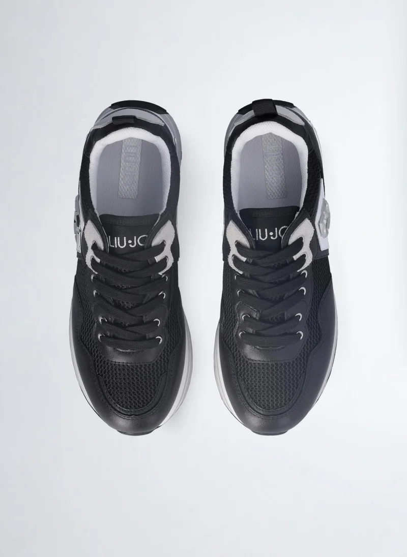 Liu Jo Leather and mesh platform sneakers