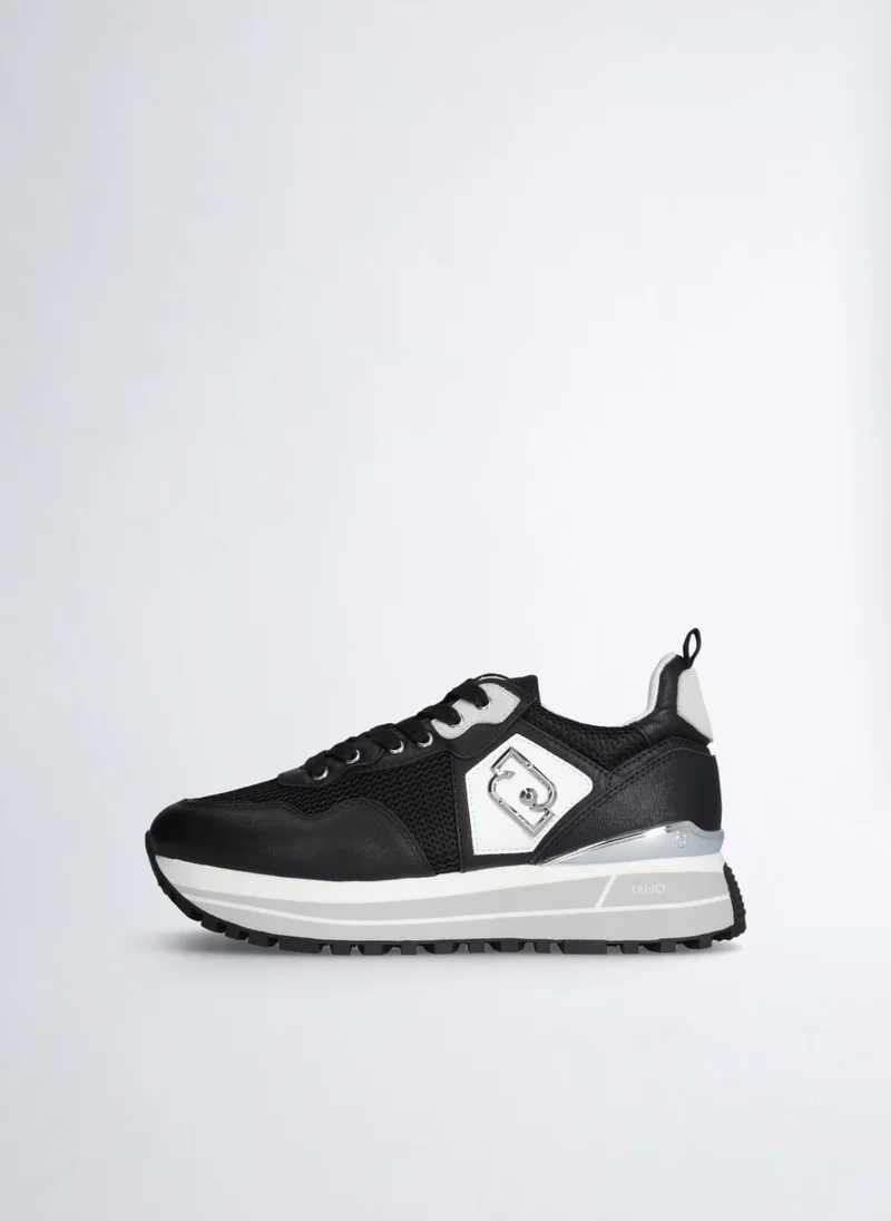 Liu Jo Leather and mesh platform sneakers