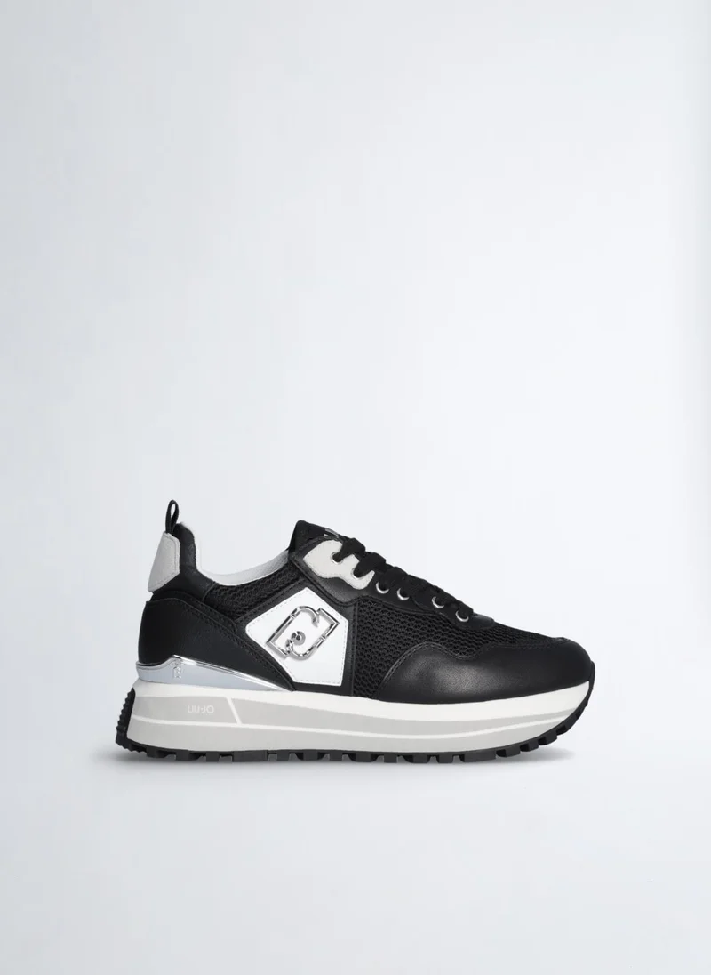 Liu Jo Leather and mesh platform sneakers