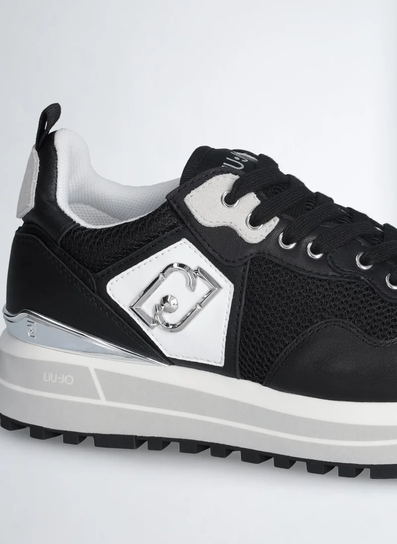 Liu Jo Leather and mesh platform sneakers