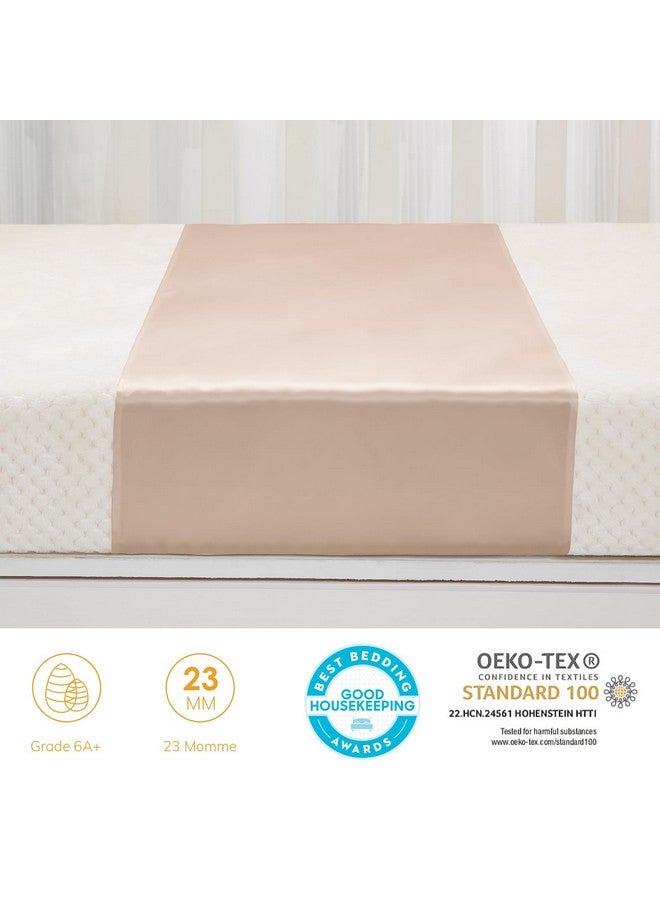 PROMEED 100% Mulberry Silk Crib Sleeve for Baby Hair Loss Prevention, Premium 23 Momme Natural Silk Bassinet Slip for Bassinets/Cradles/Cots/Cribs (Champagne) - Image 3