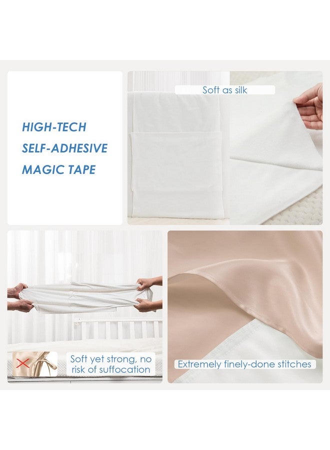 PROMEED 100% Mulberry Silk Crib Sleeve for Baby Hair Loss Prevention, Premium 23 Momme Natural Silk Bassinet Slip for Bassinets/Cradles/Cots/Cribs (Champagne) - Image 4