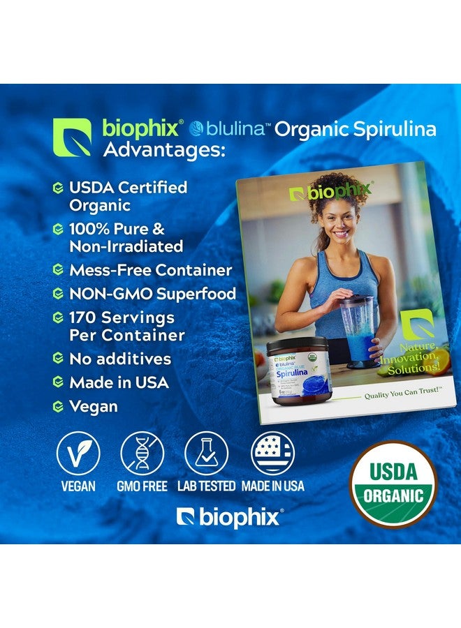 biophix Blue Spirulina Powder Organic Blulina 6 oz - Blue Algae Organic Spirulina Powder 170 Servings - Superfood Supplement - Natural Blue Pigment - Espirulina en Polvo Organica Pura Azul - Image 3