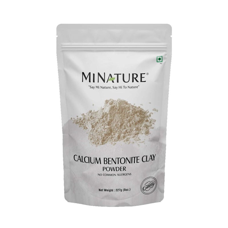 minature Mi Nature Calcium Bentonite Clay Powder 227g 8 Oz 100 Pure Natural Earth Clay Premium Face Mask for Deep Cleansing Skin Purifying Pore - Image 1