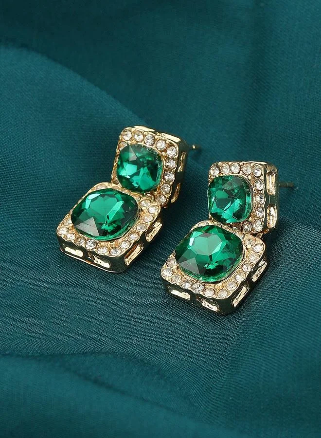 تايك تو أقراط مربعة مزينة