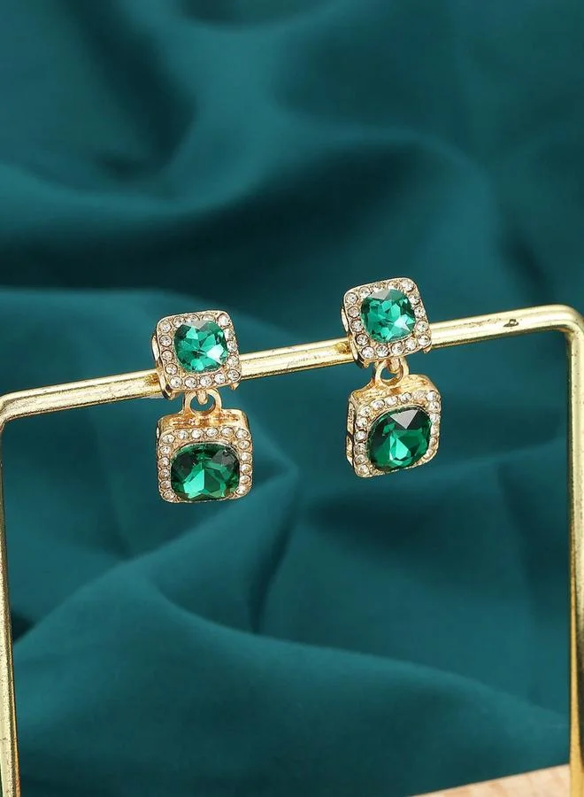 تايك تو أقراط مربعة مزينة