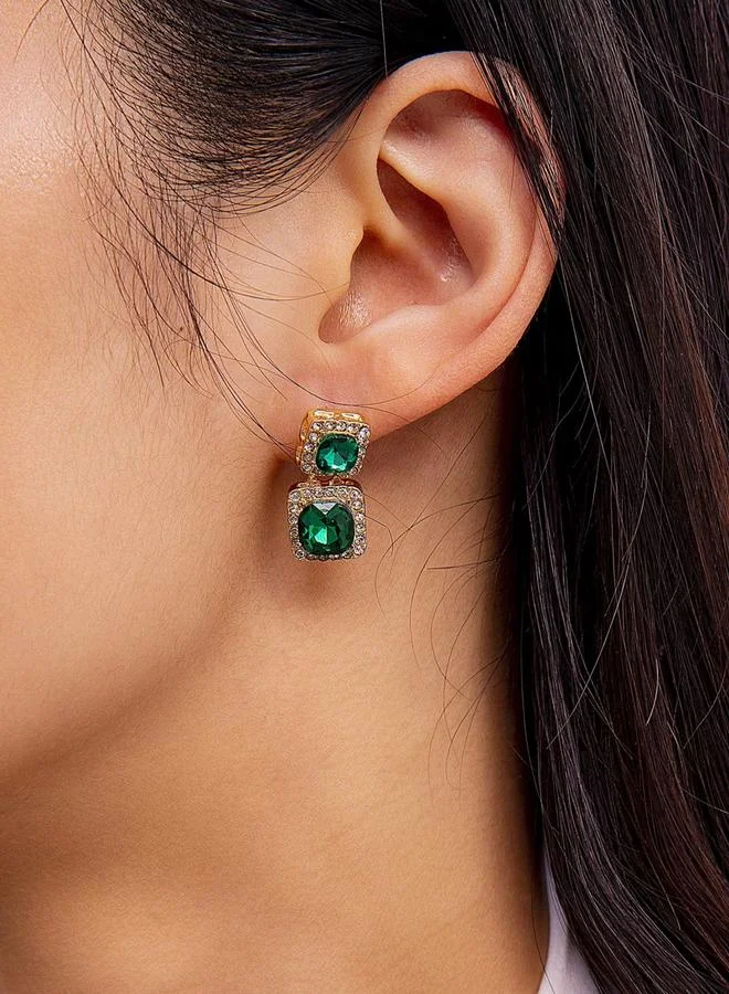 تايك تو أقراط مربعة مزينة