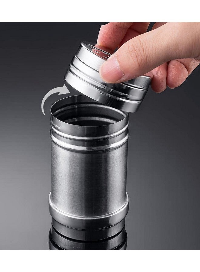 Wolpin Stainless Steel Salt & Pepper Shakers Set Sprinkler with Adjustable Pour Holder Covering Spice Box Sprinkler (Set of 2 Pcs) - Image 4