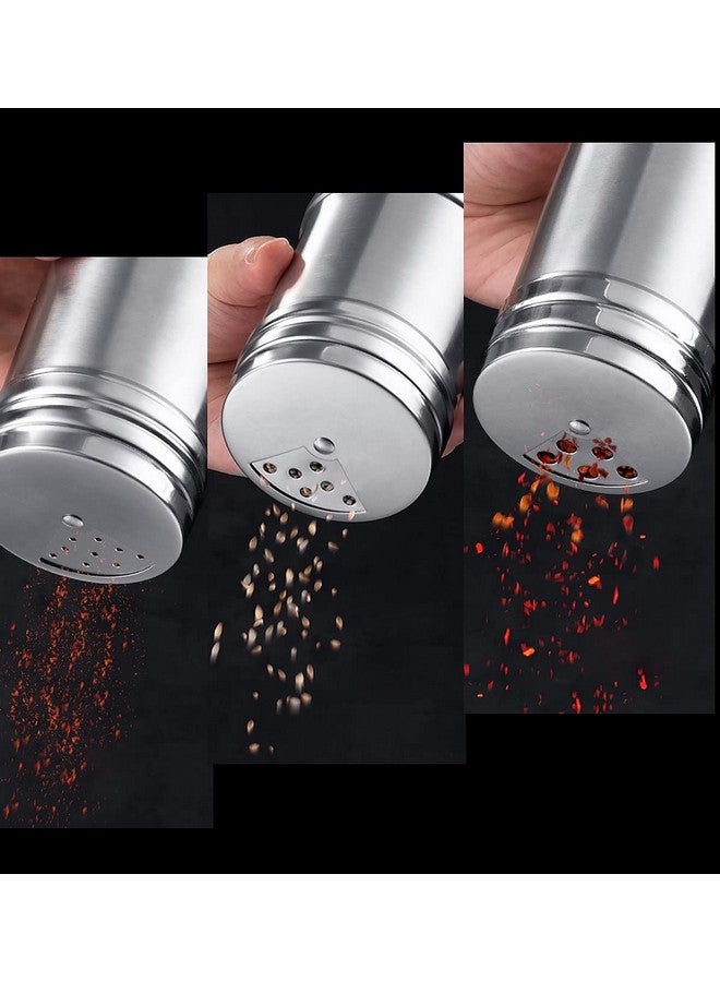Wolpin Stainless Steel Salt & Pepper Shakers Set Sprinkler with Adjustable Pour Holder Covering Spice Box Sprinkler (Set of 2 Pcs) - Image 3