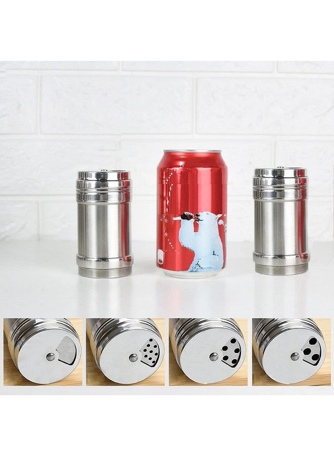 Wolpin Stainless Steel Salt & Pepper Shakers Set Sprinkler with Adjustable Pour Holder Covering Spice Box Sprinkler (Set of 2 Pcs) - Image 1