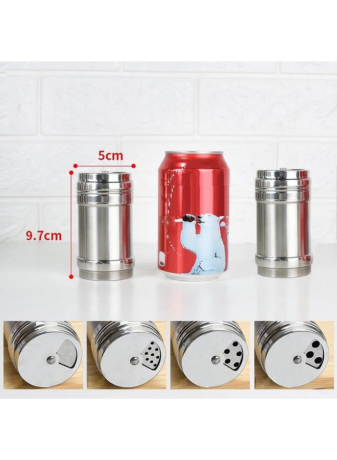 Wolpin Stainless Steel Salt & Pepper Shakers Set Sprinkler with Adjustable Pour Holder Covering Spice Box Sprinkler (Set of 2 Pcs) - Image 2
