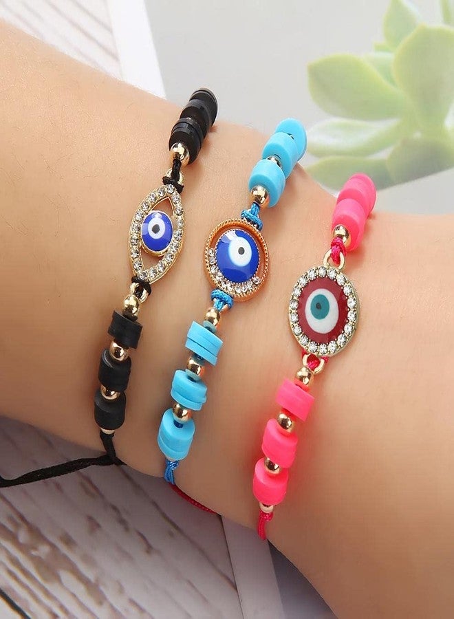 WOCRAFT 50pcs Evil Eye Beads Charms for Jewelry Making Assorted Evil Eye Connector Rhinestone Diamond Link Charms for Women Bracelet Earring Necklace DIY Craft (M703) - Image 5