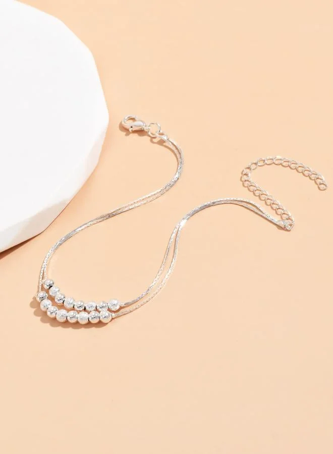 Take Two Dual Chain Beaded Anklet