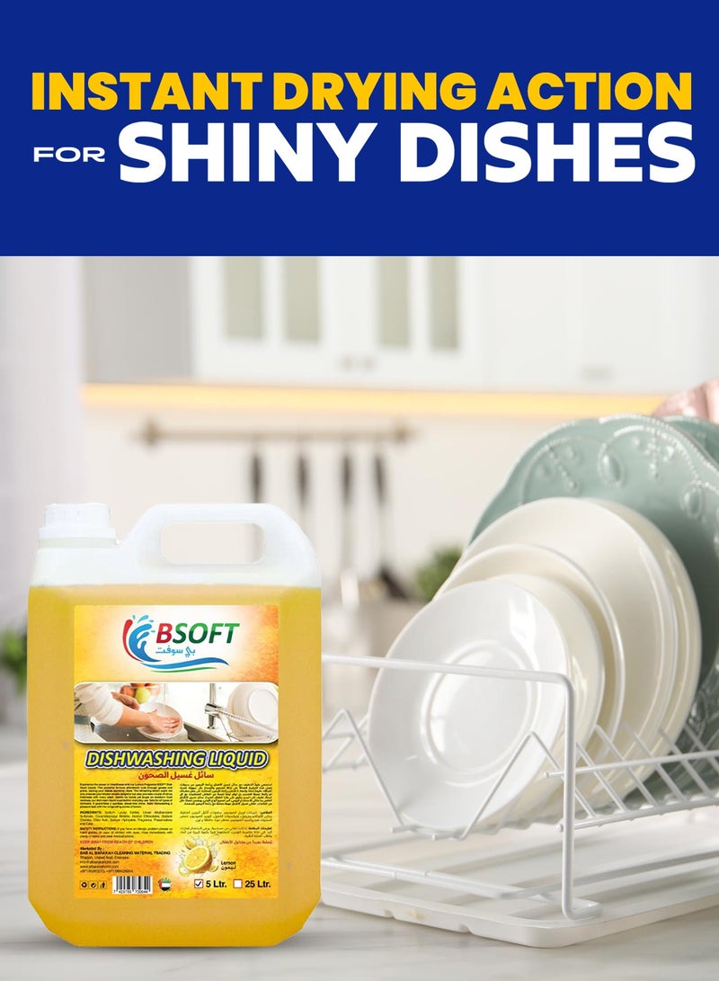 BSOFT Dish wash Liquid with Lemon Fragrance 5 Liter, Dual Pack - Image 5