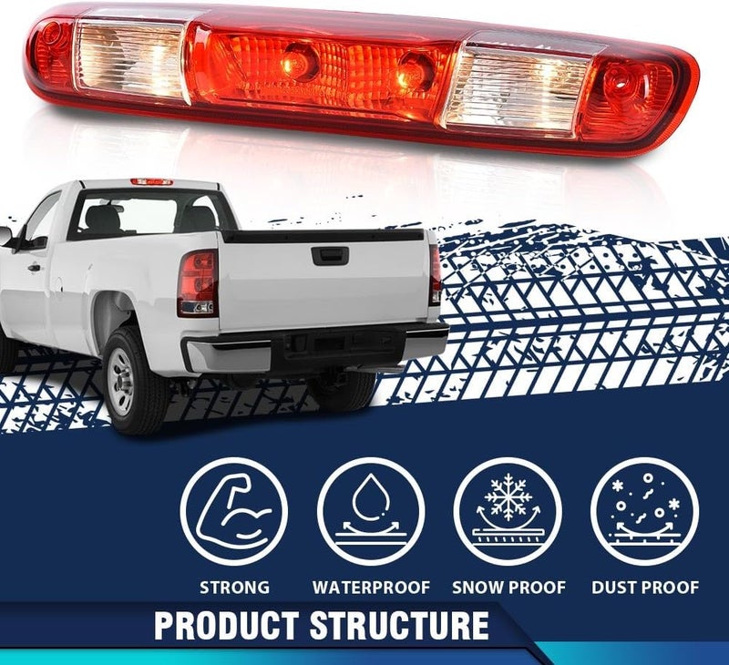 PIT66 Third Brake Light 3rd Cargo Lamp High Mount Stop Light Compatible with Chevy Silverado GMC Sierra 1500 2008-2013/Fit Chevy Silverado GMC Sierra 2500 HD 3500 HD 2008-2014 25890530 - Image 2