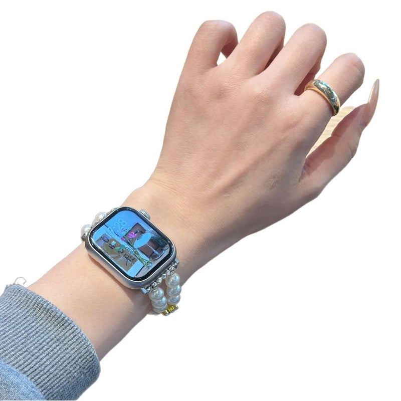 QX سوار ساعة ذكية سوار راتنج متوافق مع Apple Watch / SE بملاءمة قابلة للتعديل وحزام بديل للاستخدام اليومي باللون Gold قابل للتعديل باللون الذهبي - Image 3