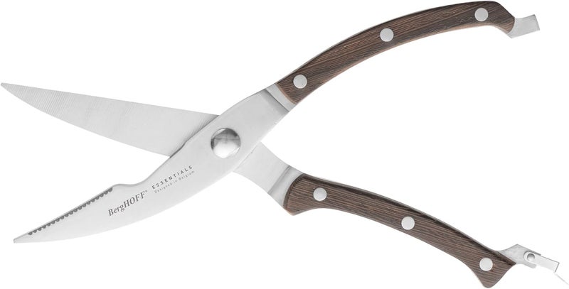 Berghoff Essential  25cm Poultry Multipurpose Scissor shears with dark wooden handle Security lock bracket - Image 3