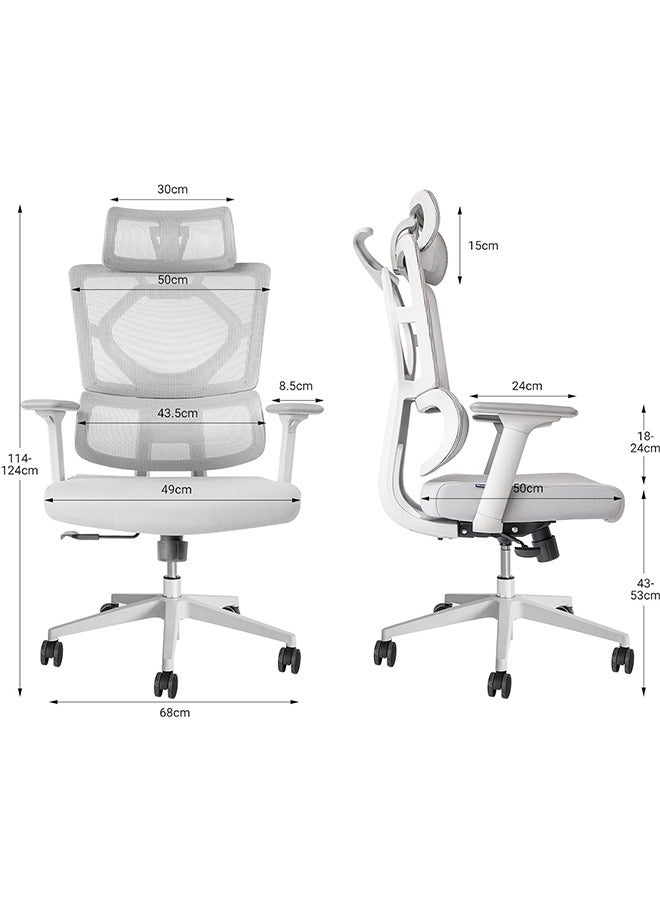 JCB CHIC Office Chair Ergonomic Desk Chair, High Back Gaming Chair, Big and Tall Reclining chair Comfy Home Office Desk Chair Lumbar Support Breathable Mesh Computer Chair Adjustable Armrests - Image 2