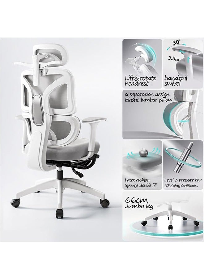 JCB CHIC Office Chair Ergonomic Desk Chair, High Back Gaming Chair, Big and Tall Reclining chair Comfy Home Office Desk Chair Lumbar Support Breathable Mesh Computer Chair Adjustable Armrests - Image 3