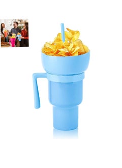 Generic Stadium Tumbler with Snack Bowl, 2 In 1 Snack Tumbler with Straw, Leakproof Snack Cup, Reusable Snack and Drink Cup for Adults, Kids  - Image 1