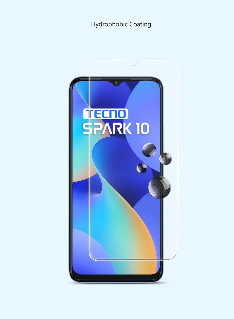 Techie HD Tempered Glass Screen Protector for Tecno Spark 10 - Anti Reflection Anti Bubbles 9H Hardness 0.33 mm Rounded Edges Easy Installation - Image 3