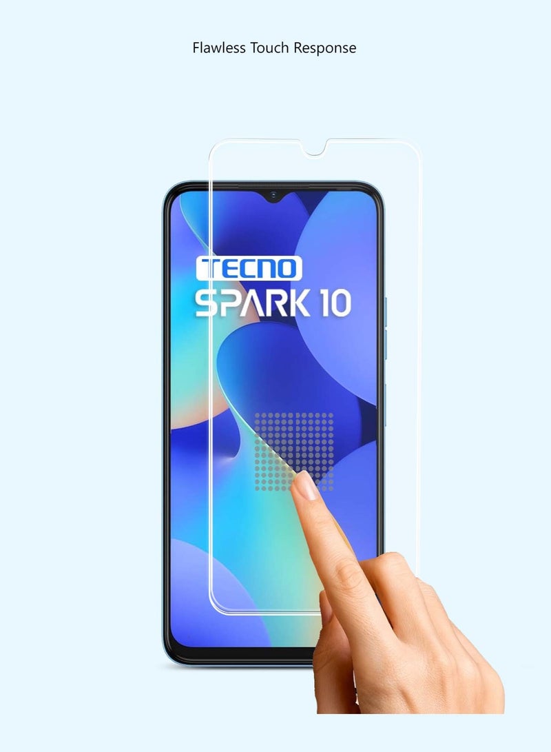 Techie HD Tempered Glass Screen Protector for Tecno Spark 10 - Anti Reflection Anti Bubbles 9H Hardness 0.33 mm Rounded Edges Easy Installation - Image 4