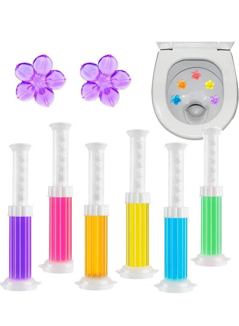 Toilet Gel Stamp, Automatic Flower Stamp Gel with Air Freshening Scent, Toilet Deodorant Gel to Stops Limescale and Stains, Deodorizing Clean, 6 Pack - Image 1