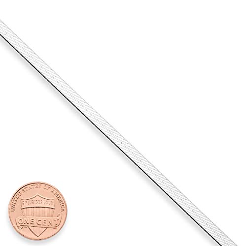 Miabella 925 Sterling Silver Italian Solid 3.5mm Flexible Flat Herringbone Link Chain Anklet Ankle Bracelet for Women, Made in Italy (sterling silver, 9 Inches) - Image 2