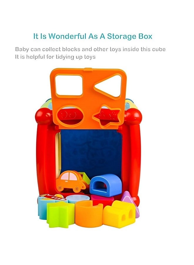 LONGMIRE Plastic Baby & Toddler 6 In 1 Activity Cube Musical Early Learning & Educational Toys For 1 Year Old Girl (Fancy Cube),Multicolor - Image 5