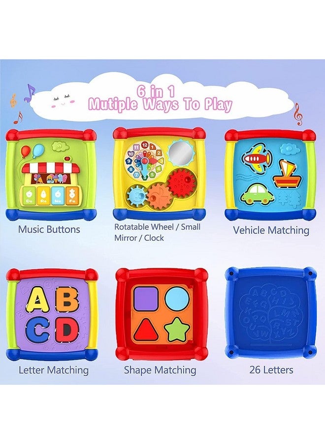 LONGMIRE Plastic Baby & Toddler 6 In 1 Activity Cube Musical Early Learning & Educational Toys For 1 Year Old Girl (Fancy Cube),Multicolor - Image 2