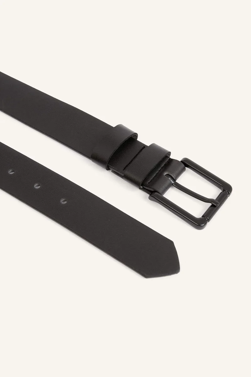 Defacto  Man Rectangle Clasp Faux Leather Classic Belt for Men | Best Price UAE