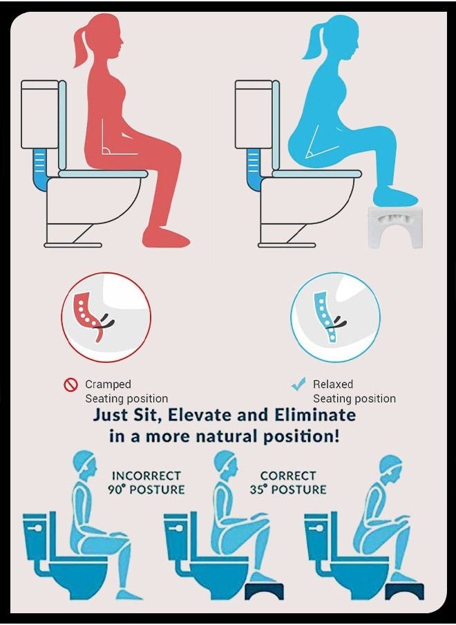Toshionics - Portable Comfortable Sturdy Squat Footstep Stool for Aid For Children Pregnant Women Adults Non Slip Fit All Western Toilet - Image 1