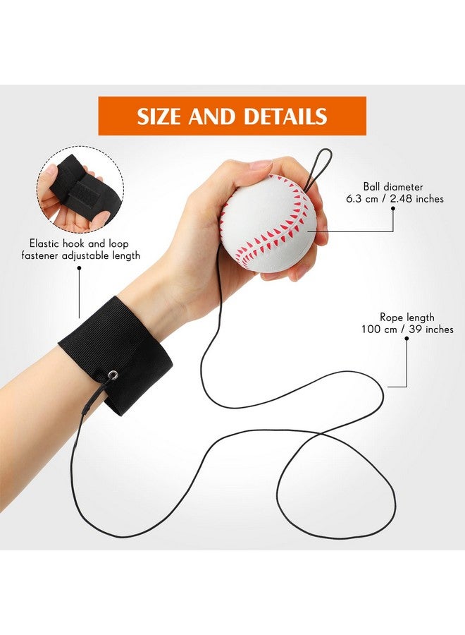 Skylety 6 Pieces Wrist Return Ball Sports Wrist Ball Includes Basketball Baseball And Football On A String Rubber Rebound Ball Wristband Toy For Children Kids Party Favor Exercise Or Play (2.48 Inch) - Image 2