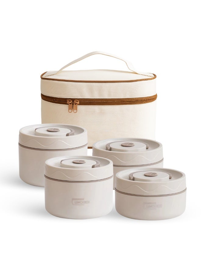Nexso Premium Thermal Lunch Box Set | Insulated Stainless Steel Lunch Box with Leakproof Containers, Portable Thermal Lunch Bag, Microwave-Safe, Stackable & Perfect for Work, School, Travel, Picnics - Image 1