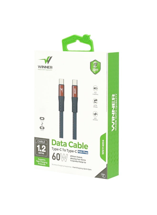 WE WINNER Type C to Type C cable 60 watts 1.2 meters - Image 2