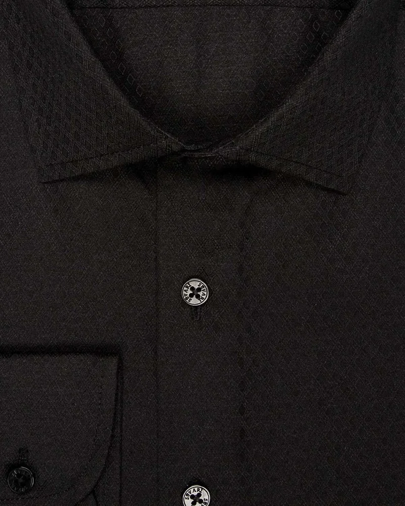 سوفاري Slim Fit Dobby Black Men's Shirt