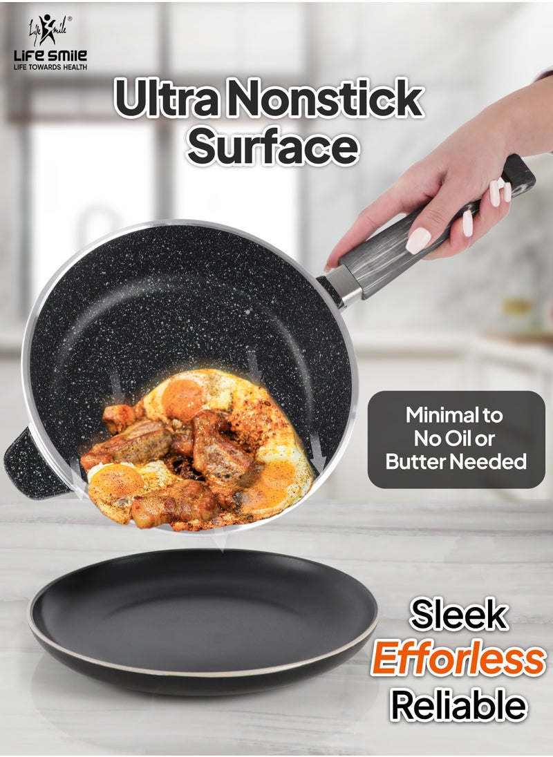 12Pcs Pots and Pans Set, Nonstick Cookware Sets, Black Granite Cookware Non Stick Cooking Set Includes Casserroles 20/24/28cm, Frying Pans 24/28cm & Saucepans 16cm with Lid (PFOS, PFOA Free) - pzsku/Z0FC6752F90B5E193A9E3Z/45/_/1733664584/f7f052e7-f74c-4a02-a9b1-2d1c560cd941