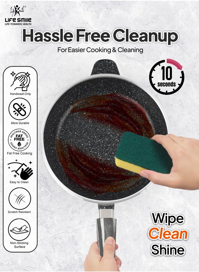 12Pcs Pots and Pans Set, Nonstick Cookware Sets, Black Granite Cookware Non Stick Cooking Set Includes Casserroles 20/24/28cm, Frying Pans 24/28cm & Saucepans 16cm with Lid (PFOS, PFOA Free) - pzsku/Z0FC6752F90B5E193A9E3Z/45/_/1733664594/be7d78ef-152d-490b-b3ff-8f9b0dbf76c1