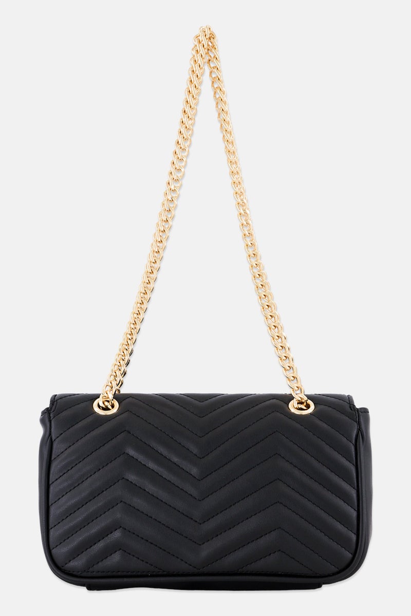 VINCE CAMUTO Women Brand Logo Shoulder Bag, Black  - Image 2