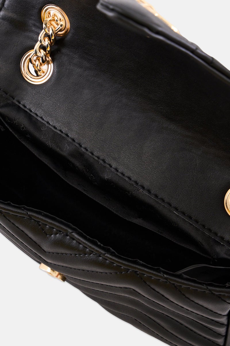 VINCE CAMUTO Women Brand Logo Shoulder Bag, Black  - Image 3